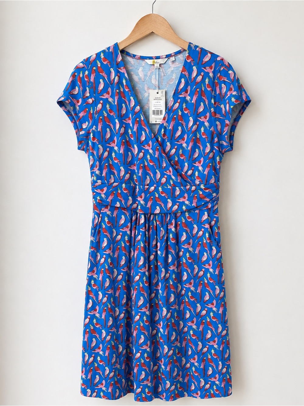 Boden Lola Jersey Dress in Parakeet Print